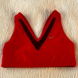 Nike Vintage Sports Bra Dri Fit Red & Black Mesh